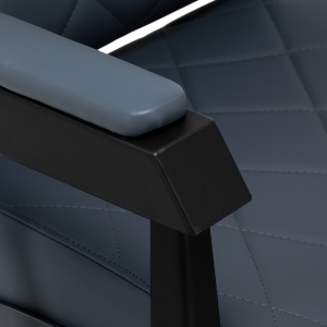 Gabbiano Fotel barberski Bruno grafitowy z czarną ramą (153406)