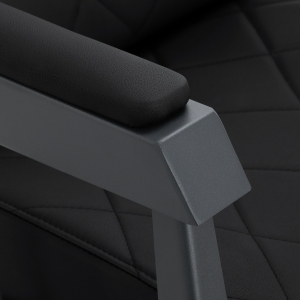 Gabbiano Fotel barberski Bruno czarny z grafitową ramą (153410)