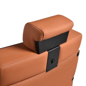 Gabbiano Fotel barberski Levi brązowy z czarną ramą bez przeszycia z tyłu  (154191)