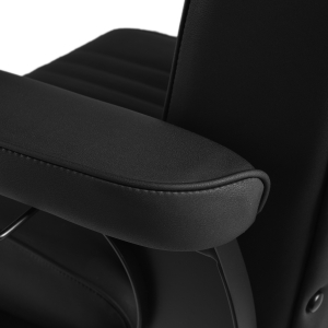 Gabbiano Fotel barberski Levi czarny z czarną ramą bez przeszycia z tyłu (154190)