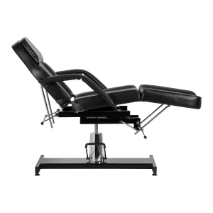 Fotel kosmetyczny hydrauliczny do pedicure Sillon 210 z kołyską i dzielonym podnóżkiem czarny  (155680)