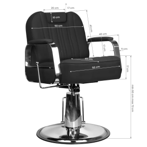 ACTIVESHOP Gabbiano fotel barberski Rufo czarny