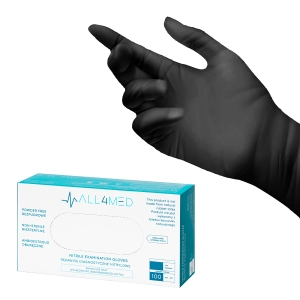ACTIVESHOP All4med jednorazowe rękawice diagnostyczne nitrylowe czarne M 
