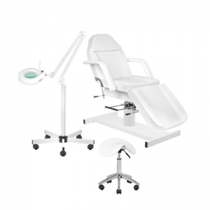 ACTIVESHOP Zestaw fotel 210 + lampa lupa led S5 + taboret 302