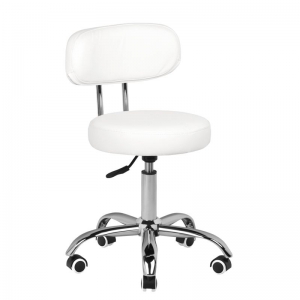 Taboret kosmetyczny do pedicure A-007 biały (119727)