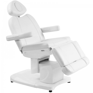 Fotel kosmetyczny elektr. Azzurro 708A 4 siln. biały podgrzewany (124627)