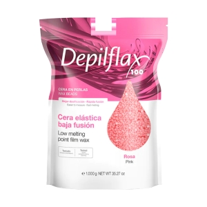 Depilflax 100 elastyczny wosk do depilacji o niskiej temperaturze topnienia perłowy rosa różane 1000 g (126891)