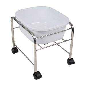 Brodzik do pedicure prosty z kółkami chrom (131508)