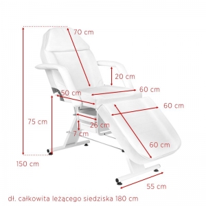 ACTIVESHOP Fotel kosmetyczny Basic 202 z kuwetami biały 