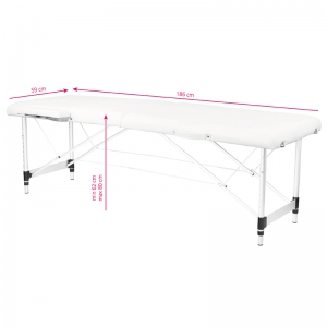 ACTIVESHOP Stół składany do masażu aluminiowy komfort Activ Fizjo 2 segmentowe white