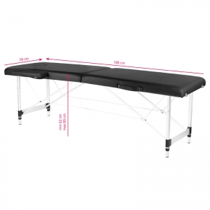 ACTIVESHOP Stół składany do masażu aluminiowy komfort Activ Fizjo 2 segmenty czarny