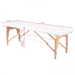 ACTIVESHOP Stół składany do masażu drewniany Komfort Activ Fizjo 2 segmentowe white