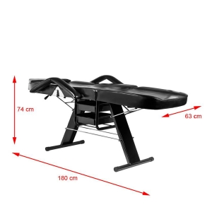 ACTIVESHOP Fotel kosmetyczny Basic 202 z kuwetami czarny 