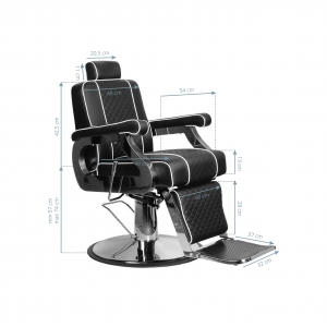 Gabbiano fotel barberski Paulo czarny (125390)
