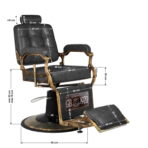 Gabbiano fotel barberski Boss HD Old Leather czarny (131780)