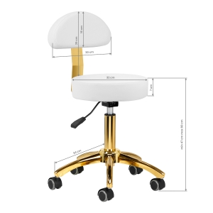Taboret kosmetyczny AM-304G złoto biały (148126)