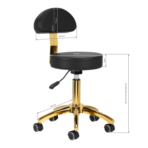 Taboret kosmetyczny AM-304G złoto czarny (148165)