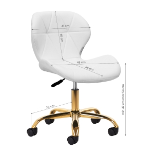 Taboret kosmetyczny QS-06G złoto biały (150113)