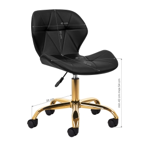 Taboret kosmetyczny QS-06G złoto czarny (150114)