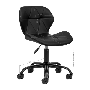 Taboret kosmetyczny QS-06B czarno czarny (150118)