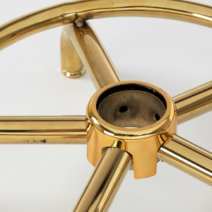 Taboret kosmetyczny 6001-G złoto - biały 2 gat. (154521)