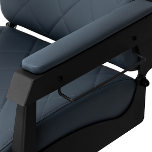 Gabbiano Fotel barberski Bruno grafitowy z czarną ramą (153406)