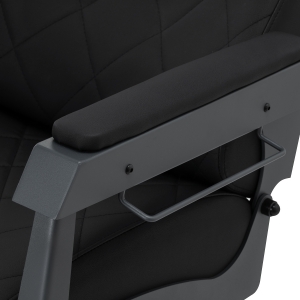 Gabbiano Fotel barberski Bruno czarny z grafitową ramą (153410)