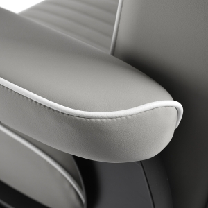 Gabbiano Fotel barberski Levi szary z czarną ramą bez przeszycia z tyłu  (154192)