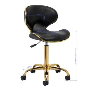 Gabbiano taboret kosmetyczny Q-4599G czarny V2 (155727)