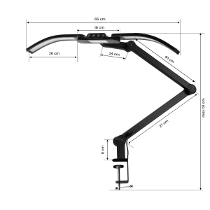 Lampa zabiegowa do manicure Glow L05 łuk do blatu czarna (155354)