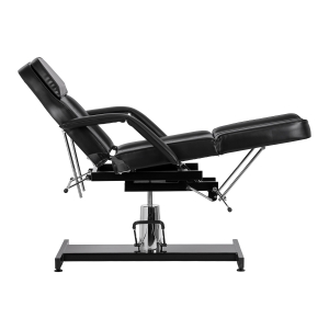 Fotel kosmetyczny hydrauliczny do pedicure Sillon 210 z kołyską i dzielonym podnóżkiem czarny  (155680)