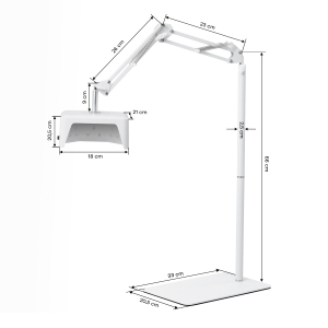 Lampa UV LED Glow 112 z metalowym dnem 48W do pedicure na statywie (156076)