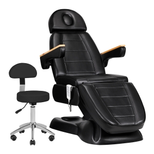 Fotel kosmetyczny elektryczny SILLON Lux 273b + taboret 304 czarny (148298)