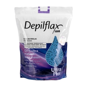 Depilflax 100 elastyczny wosk do depilacji o niskiej temperaturze topnienia perłowy Ultraflex blue 1000g (150897)