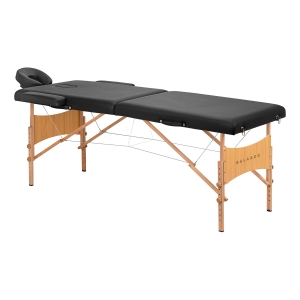 Stół składany do masażu drewniany Balance Lux 2 segmentowy 190x70 czarny (155278)