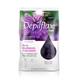 Depilflax 100 elastyczny wosk do depilacji o niskiej temperaturze topnienia Malva 5AB 1000 g (155506)
