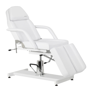 Fotel kosmetyczny hydrauliczny do pedicure Sillon 210 z kołyską i dzielonym podnóżkiem biały (155703)