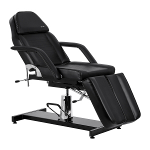 Fotel kosmetyczny hydrauliczny do pedicure Sillon 210 z kołyską i dzielonym podnóżkiem czarny  (155680)