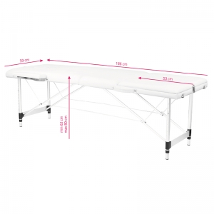ACTIVESHOP Stół składany do masażu aluminiowy komfort Activ Fizjo 3 segmentowy white