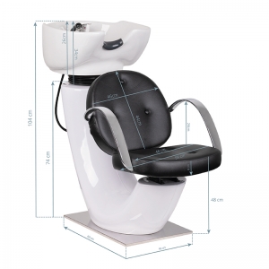 Gabbiano myjnia fryzjerska Asti czarna (137104)