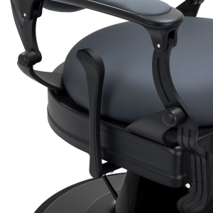 Gabbiano Fotel barberski Niccolo grafitowy bezguzikowy (153416)