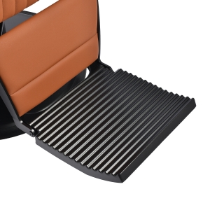 Gabbiano Fotel barberski Levi brązowy z czarną ramą bez przeszycia z tyłu  (154191)