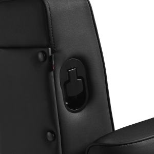 Gabbiano Fotel barberski Levi czarny z czarną ramą bez przeszycia z tyłu (154190)