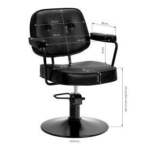 Hair System Fotel fryzjerski Tru noir Czarny (154321)