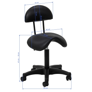 Taboret kosmetyczny 6001B czarny (155811)