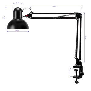 Lampa na biurko PiX 314 czarna  (148577)
