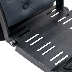 Gabbiano Fotel barberski Francesco grafitowy z czarną szczotkowaną ramą (153413)