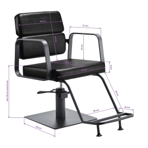 Gabbiano fotel fryzjerski Porto szaro Czarny (154139)