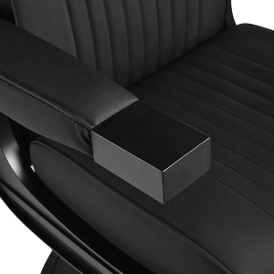 Gabbiano Fotel barberski Levi czarny z czarną ramą bez przeszycia z tyłu (154190)