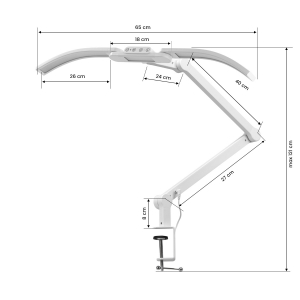 Lampa zabiegowa do manicure Glow L05 łuk do blatu biała (155355)
